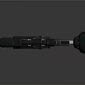 Futuristic Dark Metallic Weapon 3D Model With Scope And Multiple Barrels