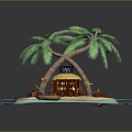 Holiday Paradise Holiday Island Sea House Seaside Cottage Seaside Wooden House Holiday Island Island Island 3d model