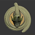 Snake Shaped Dragon Head Decorative Ornament Set With Hourglass Glass Globes Orange Sand Woven Base
