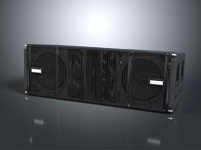 Modern Black Professional Audio Speaker Featuring Multiple Drivers Metal Grille And Reflective Surface 3d model