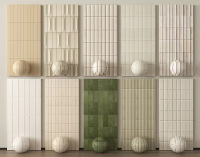 Modern Brick Cream Wind Strip Tile Strip Tile Soft Light Strip Tile Art Three-dimensional Tile 3d model