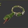 snake cobra venomous snake python reptile cold-blooded animal reptile 3d model