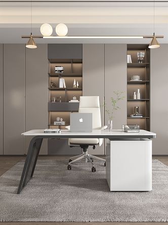 Modern Office Desk and Chair Rock Board Writing Desk 3d model