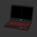 MSI Modern Laptop With Red Keyboard Dark Gray Body And Open Screen