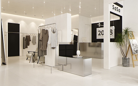 Modern Clothing Store 3d model