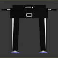 Modern Black Foosball Table Design With Red Blue Players And Stable Legs