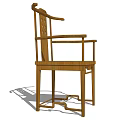 Traditional Wooden Armchair With Carved Backrest And Elegant Leg Design