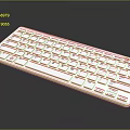 Sleek Ultra Thin Wireless White Keyboard with Pink Edge and Modern Design
