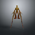 Fantasy Tree Creature With Wooden Body Multiple Limbs And Green Head