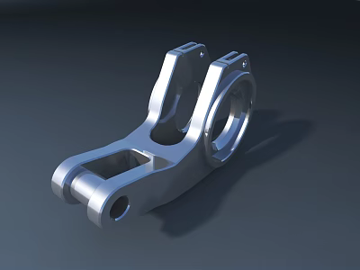 Silver Metal Hardware Tool With Smooth Surface Two Holes And Symmetrical Bracket Design 3d model