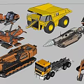 Heavy Duty Utility Work Vehicles Featuring Mining Truck Excavator Bulldozer And Forklift