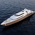 Luxury Modern Yacht With Sleek Exterior Design Floating On Calm Water