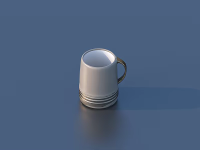 Stainless Steel Thermal Mug With Handle And Simple Design For Daily Household Use 3d model