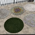 Round Rugs with Various Colors Textured Patterns and Stylish Designs for Home Decor