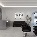 Modern Hair Salon Interior Design With White Styling Chairs Mirrors And Lighting
