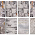 Square Rugs With Various Abstract Patterns And Neutral Tones For Modern Home Decor 3d model