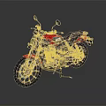 Red and Black Modern Sporty Motorcycle with Sleek Design and Headlight