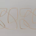 Golden Geometric Lines Decorative Ornament Set With Symmetric Design For Modern Home Decor