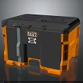 Hardware Tools Storage Toolbox With Black Orange Durable Hard Shell And Portable Handle