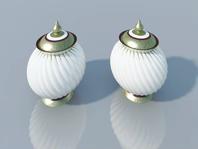 Swing Door Decorative Design With White Spiral Pattern And Gold Accents 3d model