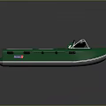 Green Rigid Inflatable Boat With Seats And Cockpit For Water Transport