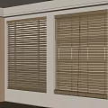 Warm Brown Wooden Blinds For Windows In Bright Interior With Soft Light 3d model