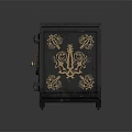 Vintage Security Safe With Decorative Gold Patterns And Secure Lock Mechanism 3d model