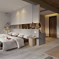 Modern Hotel Guest Room With Spacious Layout Large Windows Natural View And Wooden Accents