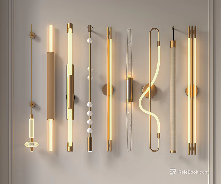 Modern Wall Lamps With Diverse Stylish Designs And Warm Illumination Effects 3d model 