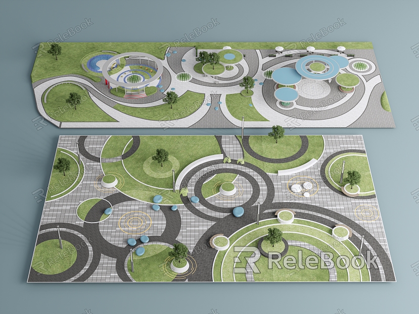 Modern Landscape Park Landscape Park Pocket Park Children's Playground Activity Square Community Activity Site model