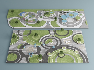 Modern Landscape Park Landscape Park Pocket Park Children's Playground Activity Square Community Activity Site 3d model