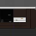 Modern Sideboard Design With LED Lighting Open Shelves Coffee Machine And Decorative Items 3d model