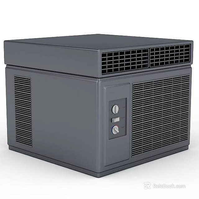 Gray Metal Storage Locker With Ventilation Grilles And Control Knobs For Secure Storage 3d model