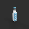 Fresh Milk in White Bottle With Blue Cap And Cow Illustration
