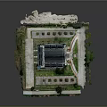 Traditional Chinese Architecture Model With Courtyard Greenery Pathway Trees And Intricate Layout