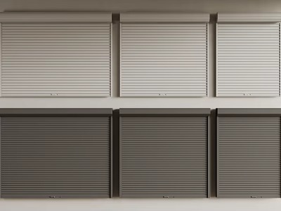 Modern Roller Shutters Display With Light And Dark Gray Neatly Arranged Panels 3d model