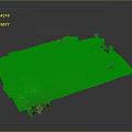 Detailed Terrain Model Featuring Textured Surface Damaged Edges And Brick Like Structures 3d model