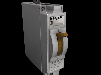 Industrial Metal Switch Panel With K3A3 Model And Yellow Toggle Switch 3d model