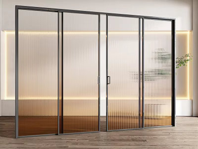 Modern sliding door glass sliding door 3d model