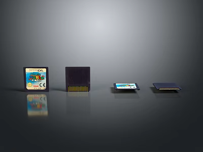 Different Types of Computer Storage Devices Including Flash Cards USB Drives and Memory Modules 3d model
