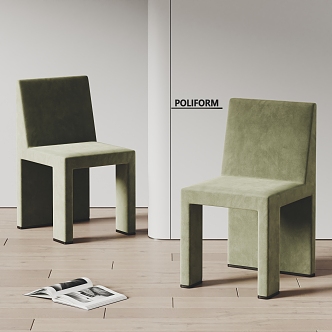 poliform modern dining chair fabric chair 3d model