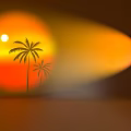 Decorative Light Projecting Warm Sunset Glow With Palm Tree Silhouettes For Cozy Ambience