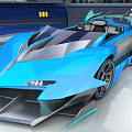 Blue Futuristic Concept Sports Car With Streamlined Aerodynamic Design And Open Cockpit