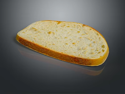 Fresh Sliced Bread With Golden Crust And Airy Interior Texture 3d model