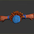 Game Movie Animated Character With Red Hair Wearing Blue Beret Red Scarf And Brown Shorts