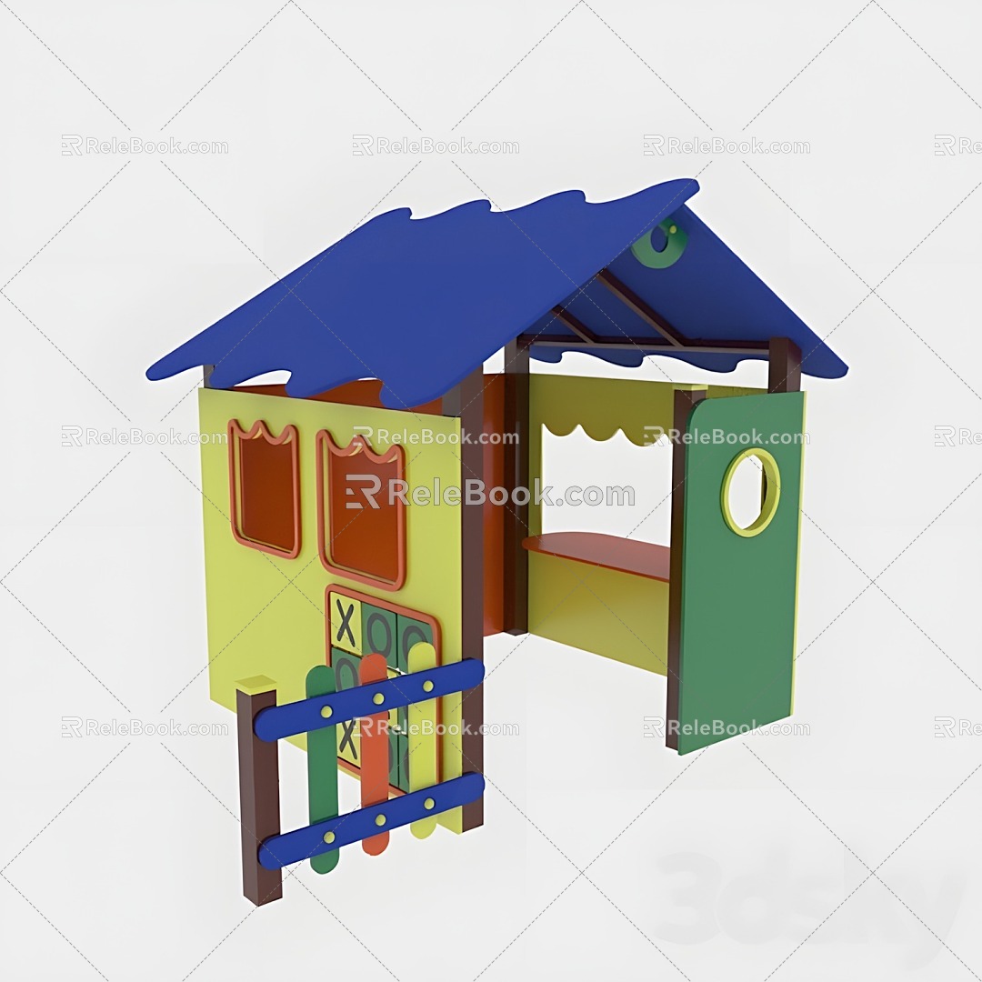 Toy Building Blocks Cartoon Cabin Splicing Cabin 3d model