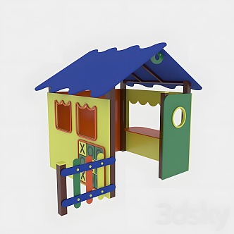 Toy Building Blocks Cartoon Cabin Splicing Cabin 3d model