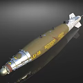 Military Tactical Missile With Yellow Silver Body Tail Fins And LU311 Markings