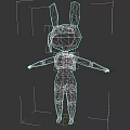 Game Movie Character With Blonde Hair White Rabbit Ears Blue Outfit Smiling And Outstretched Arms