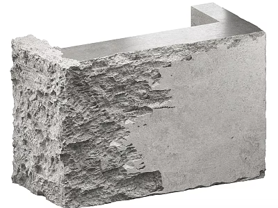Modern Industrial Reception Desk Made Of Concrete With Textured Exterior And Sleek Top 3d model